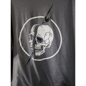 New Shok Skull Lightning bolt Men T-Shirt Streetwear Grunge Excellent B7 Large